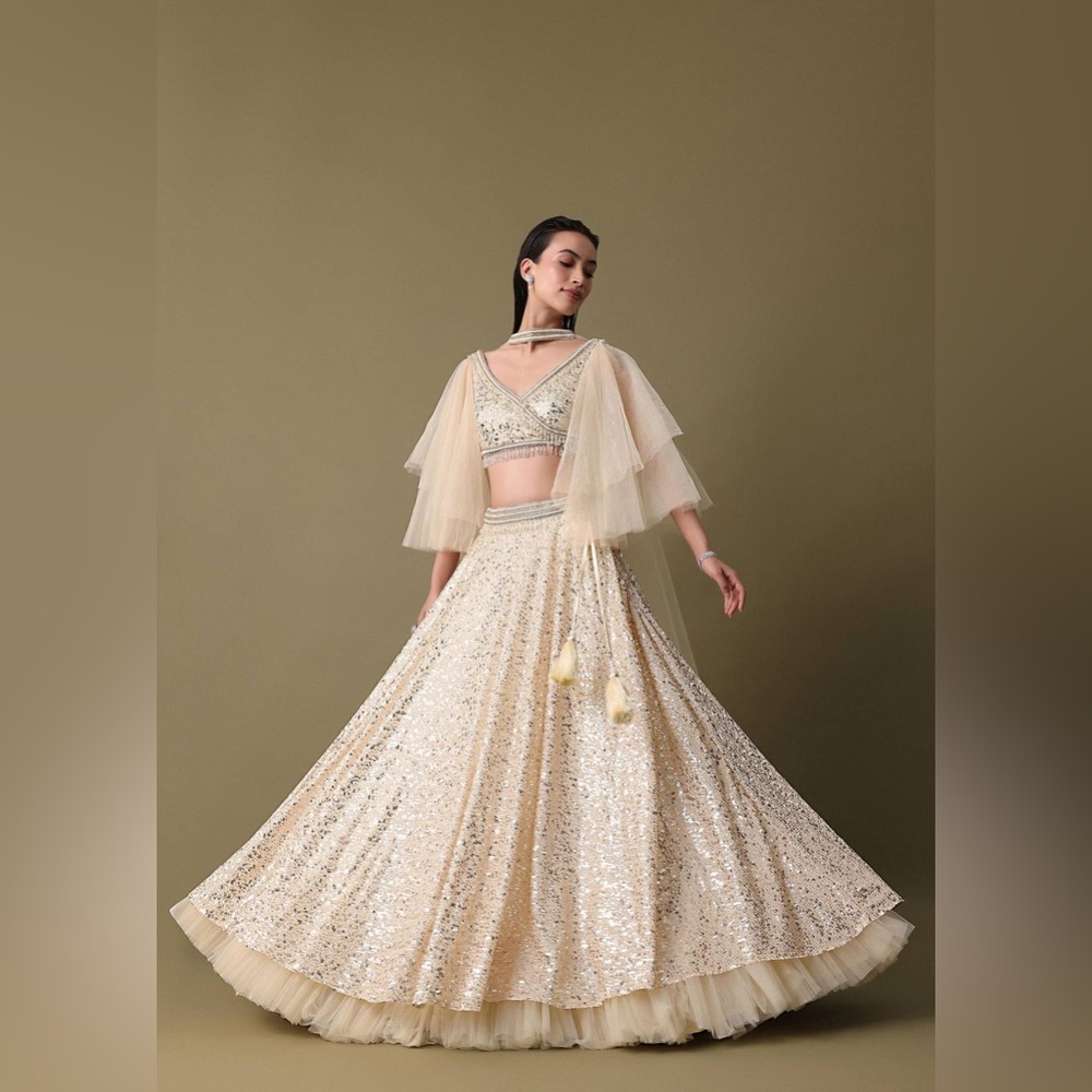 Elegant Cream Sequin Dress